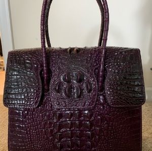 Pijushi Purple Leather Handbag